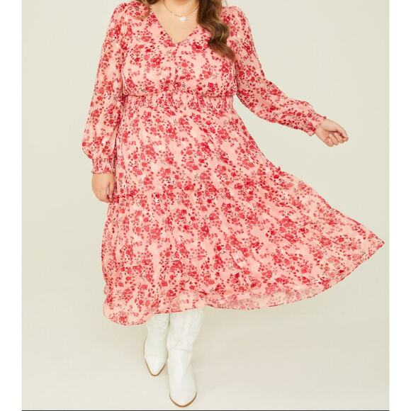 ARULA Dresses & Skirts - NWT Altar’d State Arula Floral Girly Ruffle Tiered Maxi Dress Size 3X Fairy